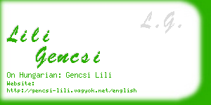 lili gencsi business card